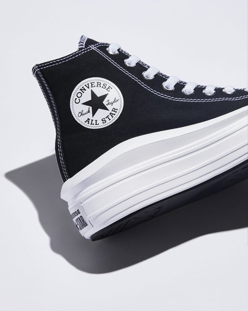 Dámské Boty Na Platformy Converse Chuck Taylor All Star Move Vysoké Černé Béžový Bílé | CZ MUAG31